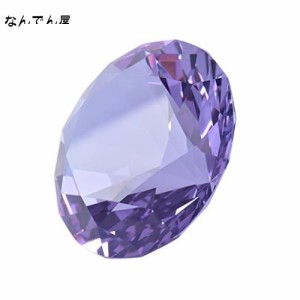 多色透明 水晶 ダイヤモンド 80mm ペーパーウェイト ガラス 文鎮 装飾品 誕生日 母の日 結婚記念日 プレゼント 妻 【ギフトボックス】(紫