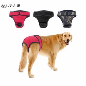 犬 おむつカバー, PETBABA 犬用 サニタリーパンツ 生理用品 雌犬/中大型犬/老犬用 犬の発情期/介護用 マナーパンツ 無地 3枚セット (L, A