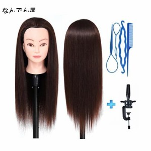 練習用 編み込み練習用 ウィッグマネキンヘッド ヘアアクセサリーセット 美容室サロン 100% 合成髪