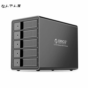 ORICO 3.5インチ ハードディスクケース USB3.0接続 HDDケース SATA3.0対応 16TB？5台 大容量 工具不要 全アルミボディ ドライブケース 安