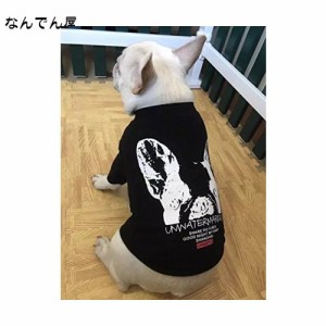 【Bunlifestyle】犬 服 Tシャツ フレンチ ブルドッグ パグ ペット衣類 おしゃれ (XL, 黒)