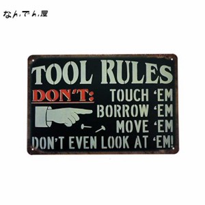 【USA アメリカン デザイン】TOOL RULES ガレージ サインボード ビンテージ バイカー インテリア 看板 AVSB-168