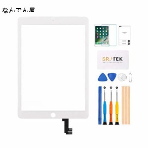 SRJTEK For iPad Air 2 2nd Gen 9.7” 2014 A1566 A1567タッチスクリーン デジタイザー 前面ガラスパネル 交換キット（液晶パネルなし、