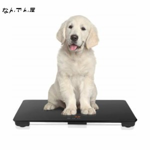 犬用体重計、動物用体重計65x45cm、最大体重100kg、精度10g、黒、犬と猫に適しています、無料の滑り止めマット