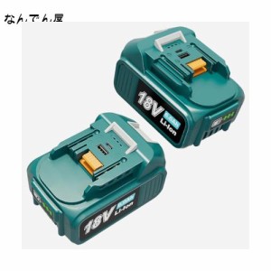 Gakkiti マキタ 18v 互換 BL1860B バッテリー 6.0ah USB充電ポート付き 2個セットマキタ18v互換バッテリー LED残量表示付き 電動工具用バ