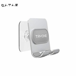 TRYONE 壁掛けデザイン スマホスタンド/タブレットスタンド 両用壁掛け スタンド 貼り付けシール2枚 強力粘着 貼り付け跡なし 耐荷重 落