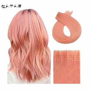 ALISY 人毛 シールエクステ TAPE hair レミーエクステ カラー ウィッグ エクステンション 10本 (16inch, PINK#)