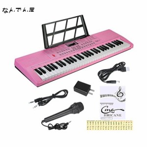 Hricane キーボード ピアノ 電子ピアノ 61鍵盤 200種類音色 200種類リズム 60曲デモ曲 LCDディスプレイ搭載 光る鍵盤 楽器 日本語パネル 
