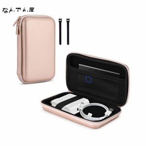 ProCase MacBook Air Pro 電源コード 収納EVAケース、ケーブル アクセサリーの保管バッグ、防水 耐衝撃 ガジェットポーチ‐ローズゴール