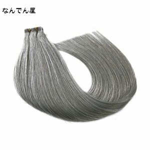 ALISY 人毛 シールエクステ TAPE hair レミーエクステ カラー ウィッグ エクステンション 10本 (16inch, S-GREY)