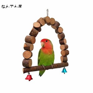 TARATI 小鳥 止まり木 鈴鳥スタンドインコ オウム 遊園地 ブランコ 鳥おもちゃ 木製 鳥かご ケージ用吊り下げ ストレス解消 知育玩具 安