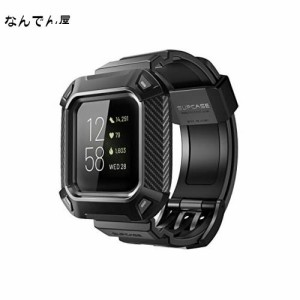 Fitbit Versa 3 ケース/Fitbit Sense用 バンド ベルト Unicorn Beetle Pro 腕時計バンド 交換用リストバンドケースバンド (ブラック)