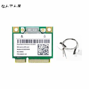 Wi-Fi 6 AX3000HMW 3000Mbps Bluetooth5.2ハーフミニPCI-EネットワークWlan WIFIカード、ワイヤレス802.11ax / acデュアルバンド2.4Ghz /