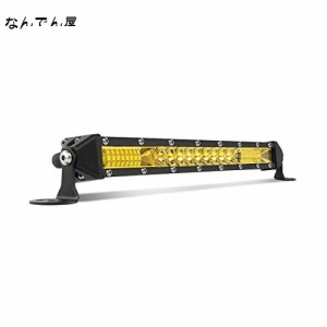 LEDライトバー 車用 10インチ LED作業灯イェロー 30W 12V/24V汎用 広角狭角一体型発光 ワークライト車 4000LM 3200k IP68防水LEDワークラ