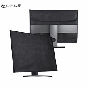 kwmobile 対応: 27-28”モニター モニターカバー - デスクトップ パソコン 画面用 黒色