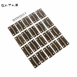 蝶番 20個入り 4穴 丁番 平蝶番 角蝶番 38x25mm ドア用金物 木箱用のヒンジ アンティーク ネジ付き 扉 家具補修 固定 DIY ドアヒンジ ア