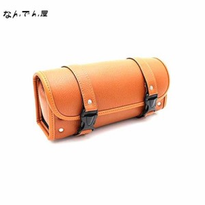 BAOQI ツールバッグ バイク汎用 工具入れ 小物入れ 防水 レザー 容量3L 開けやすい 丸型 (Orange)