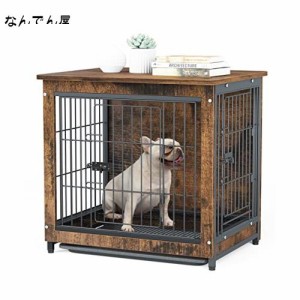 BingoPaw 小型犬用ケージ 屋根付き 木製犬小屋 大きい おしゃれ ウッディサークル 室内 うさぎケージ すのこ/トレー付き 幅60cm