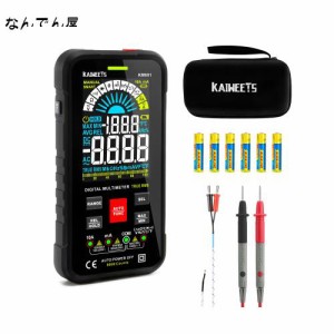 KAIWEETS テスター 10000カウントマルチメーター 直流/交流電圧 電流 抵抗 導通 静電容量 ダイオード 導通 デューティ比 温度測定 デジタ