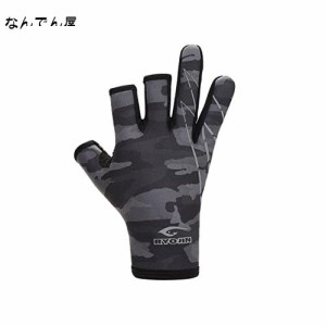 フィッシンググローブ 釣り用手袋 3本カット 秋冬用 (W306-CAMO, M)