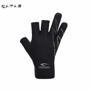 フィッシンググローブ 釣り用手袋 3本カット 秋冬用 (W306-BK, L)