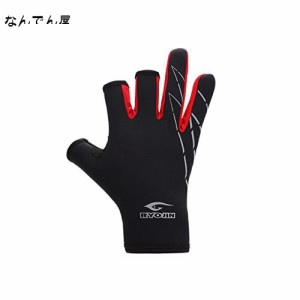 フィッシンググローブ 釣り用手袋 3本カット 秋冬用 (W306-RD, L)