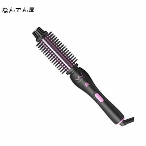 ロールブラシ ヘアアイロン カールコテ ブラシアイロン安全便利 温度調節可能 海外対応