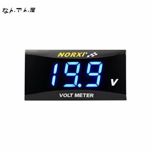 Norxi バイク 電圧計 防水 ボルトメーター バイク オートバイ スクーター用 小型電圧計 電圧 12V専用 低電圧警報機能付き