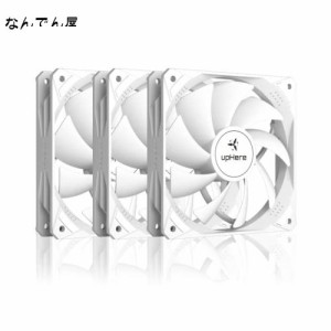 Novonest PCケースファン 120mm 静音 3PINコネクタ pc パーツ 冷却ファン 12cm ファン 高性能 3本1セット 白い「NT12043-3」