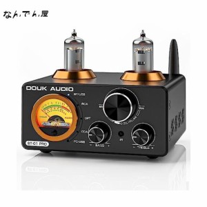 Douk Audio ST-01 PRO Bluetooth 5.0 パワーアンプ 6K4 真空管 アンプ 100W*2 USB DAC COAX/OPT VUメーター