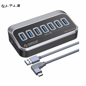 ORICO USB ハブ USB3.0 7ポート 5Gbps高速転送 セルフパワー/バスパワー両対応 Type-C予備電源ポート Windows/Linux/Mac OS/Android等OS 