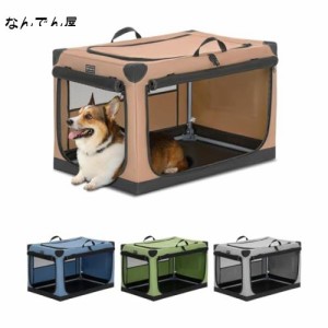 Petsfit 犬用ソフト 犬 クレート 中型犬 小型犬 猫 76Hx50Wx48.5H cm ペットハウス ペットケージ ペットキャリー 犬ケージ 折りたたみ式 