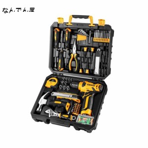 【8V電動ドリル付き】126点組 工具セット ホームツールセット 家庭用 ツールセット 日曜大工 DIYセット 作業工具セット 家具の組み立て 