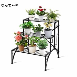 TANGKULA ガーデンラック フラワースタンド 3段 鉄 プランタースタンド 盆栽棚 植物棚 園芸ラック 花台 鉢植え スタンド 多機能収納ラッ