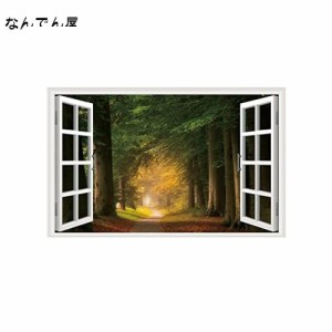 森林 偽窓ステッカー 窓ポスター 3D 立体 ステッカー 壁紙シール 風景ステッカー 剥がせる 防水 海 ビーチ ヤシの木 壁飾 自然風景 壁飾