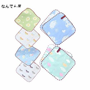 KKigugol ガーゼハンカチ 子供タオル 6層ガーゼおしぼり【6枚セット 綿100％ サイズ25*25cm ミニ ハーフハンカチ 紐付き】子供 保育園 口