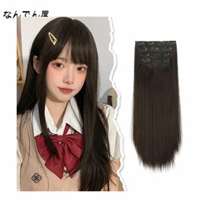 Peacoco 襟足ウィッグ 4枚セット ロング ストレート 40/50/60ｃｍ クリップ式 エクステ サラサラ マット 自然な髪色 普段使い向け 装着簡