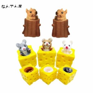 スクイーズ玩具フィジェットおもちゃ 5pcs 減圧グッズ プッシュポップ チーズに隠れたネズミおもちゃ スクイーズおもちゃ 高反発おもちゃ