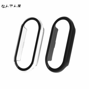 Seltureone 【2個】Xiaomi smart band 8用保護ケース PCフレーム+強化ガラスフィルム 一体化 高速反応 耐衝撃性 充電可能式フルーカバー