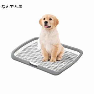 YOOVEE ペットトイレレイー 65X50CM 大型犬トイレ トレイ ワイド 犬用 マーキングポール フチ付き トレーニング しつけ メッシュ しつけ