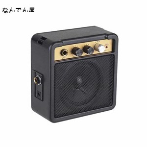 Btuty ミニギターアンプアンプスピーカー 1W 、 6.35mm 入力 1/4 インチヘッドフォン出力は、ボリュームトーン調整オーバードライブをサ