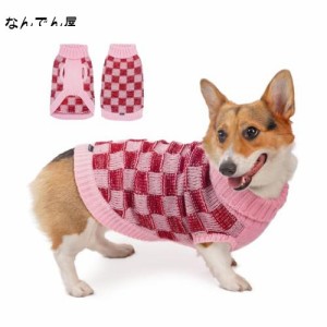 ThinkPet 中型犬用セーター - 犬用クリスマスセーター 中型犬用 女の子 男の子 - 犬用服 ニット 暖かい 柔らかい 寒い季節用 (ピンク、M)