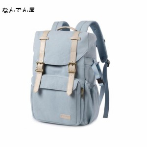 BAGSMART カメラバッグ おしゃれ 防水 カメラリュック DSLRカメラ レンズ 三脚収納可 BLUE