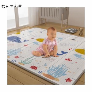ベビーマット プレイマット - 特大サイズ 200x180cm - 赤ちゃんと幼児のためのソフトで安全なプレイゾーン