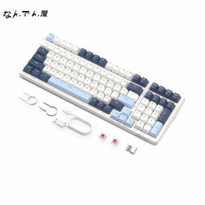 ZIYOU LANG K8 ゲーミングキーボード ワイヤレス メカニカルキーボード 100キー 赤軸/青軸 テンキー ホットスワップ対応 ガスケットマウ