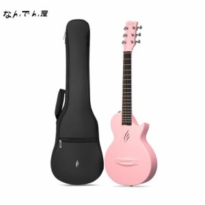 Enya Nova Go Mini アコースティックギター・カーボン一体成型1/4サイズミニギター初心者キット、ギターケース付属（ピンクPink）