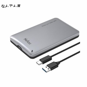 Netac 2.5インチ HDD/SSD ケース Type C USB3.1/USB3.0 アルミ合金製ssd 外付けケース SATA-USB変換ボックス ネジ＆工具不要 簡単着脱 Ma