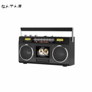 ポータブルラジカセ 録音 コンパクト カセットテープ Bluetooth搭載 AM FM USB MP3 再生 録音 マイク内蔵 コードレス 乾電池 AC電源コー