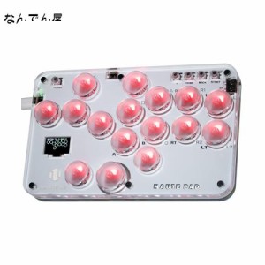 レバーレスアーケードコントローラー 超薄型 ロープロオールボタンアケコン 高応答 for PC/Switch/PS4 PS3 RGB LEDライトDIY ホットスワ