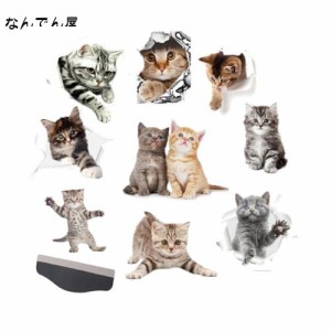 JeeSoarToFar 3D猫のウォールステッカー - 9パック、様々な猫のスタイルのステッカー、車窓とバンパーのデコレーション、猫好きへのパー